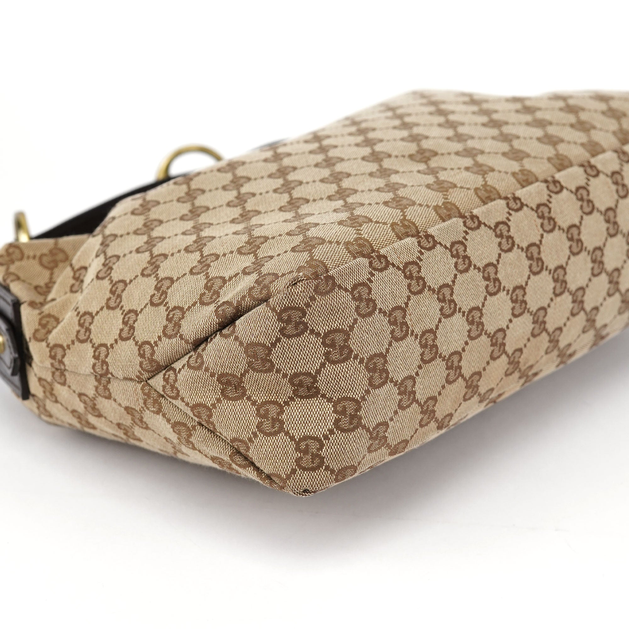 Gucci 115867 Beige GG Horsebit Shoulder Bag