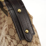 Gucci 115867 Beige GG Horsebit Shoulder Bag