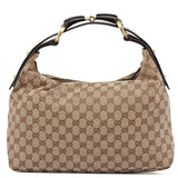 Gucci 115867 Beige GG Horsebit Shoulder Bag