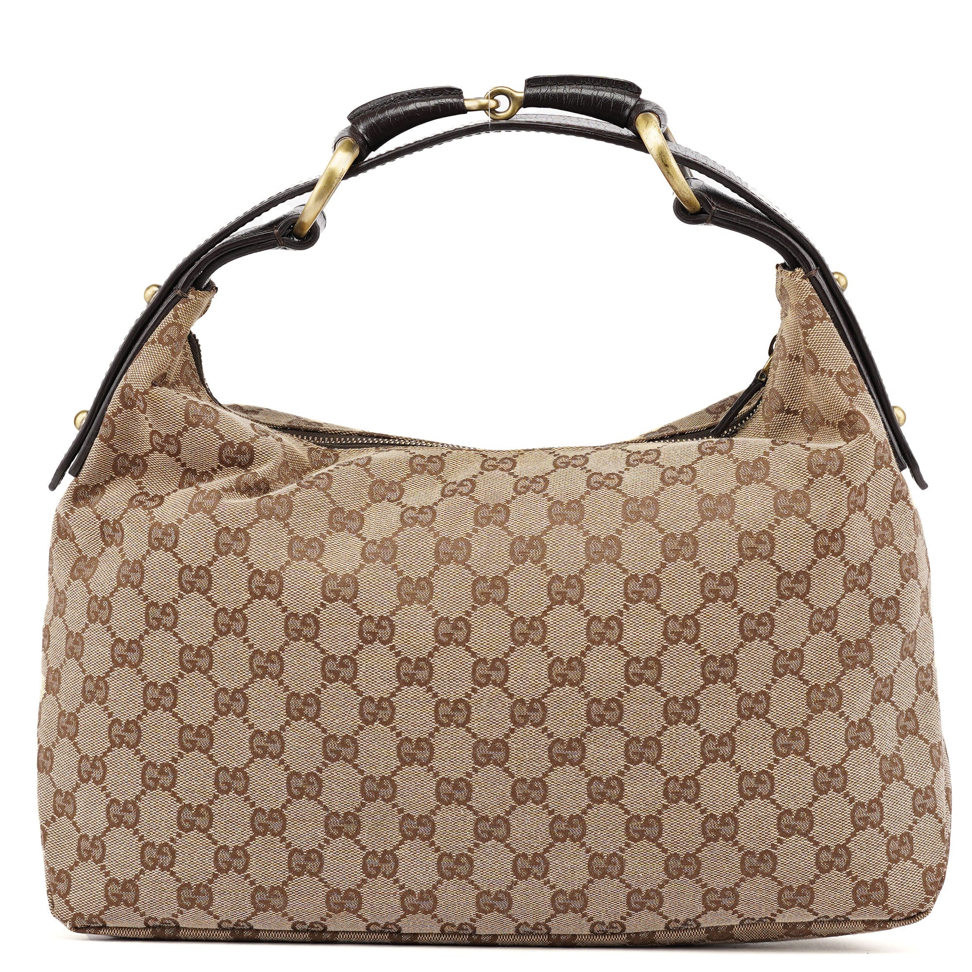 Gucci 115867 Beige GG Horsebit Shoulder Bag