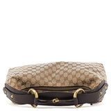 Gucci 115867 Beige GG Horsebit Shoulder Bag