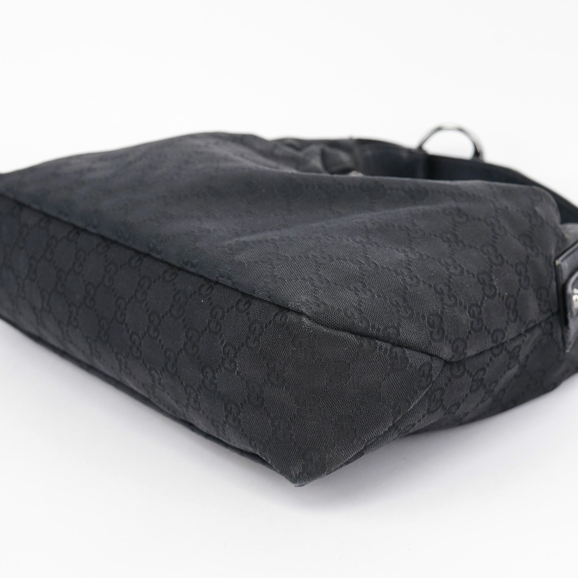 Gucci 115867 Black GG Horsebit Shoulder Bag