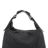 Gucci 115867 Black GG Horsebit Shoulder Bag