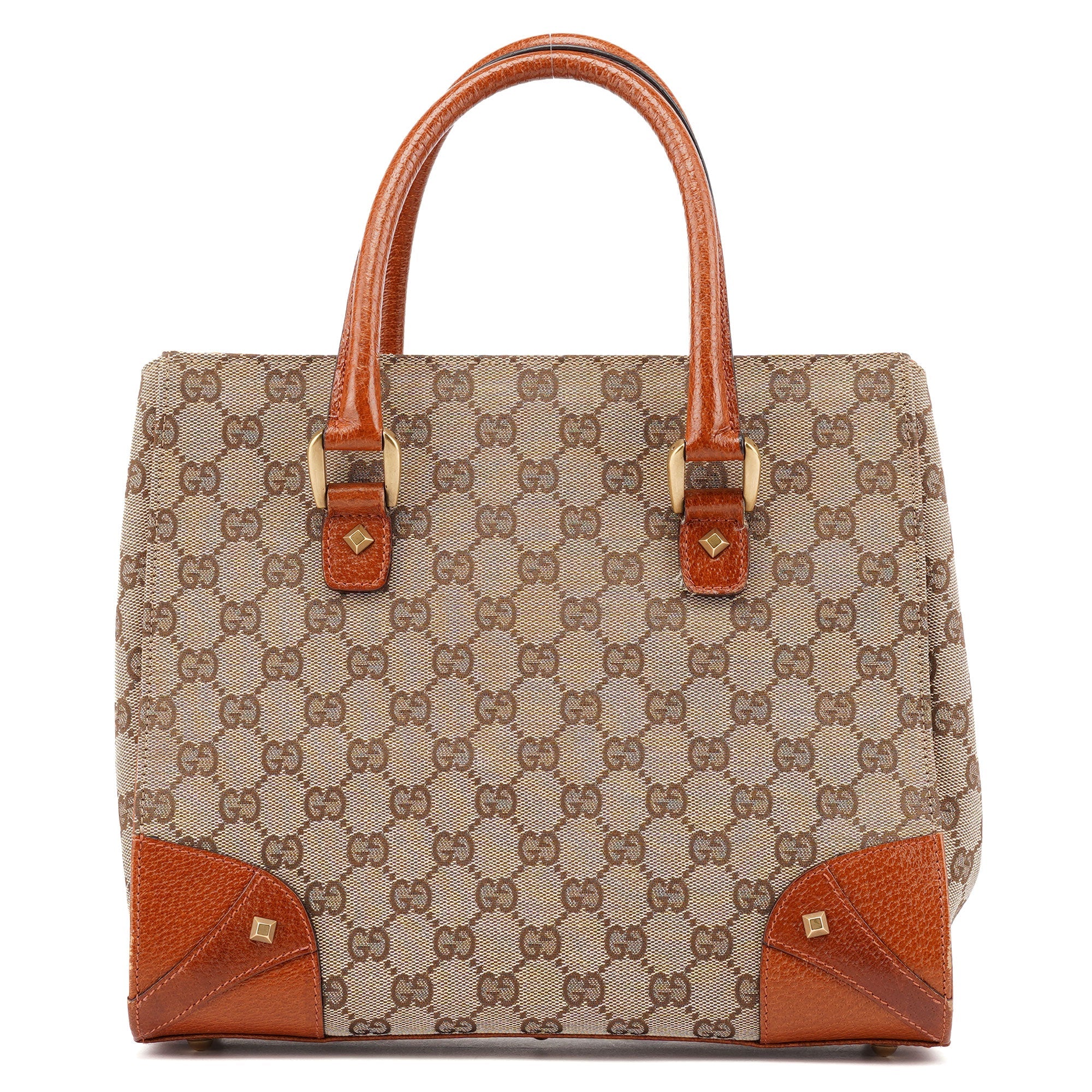 Gucci 120895 Beige Brown GG Tote Bag