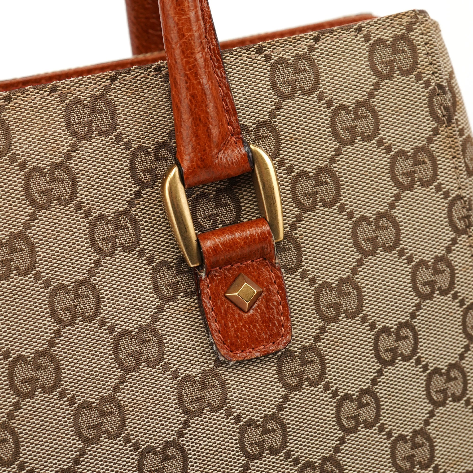 Gucci 120895 Beige Brown GG Tote Bag