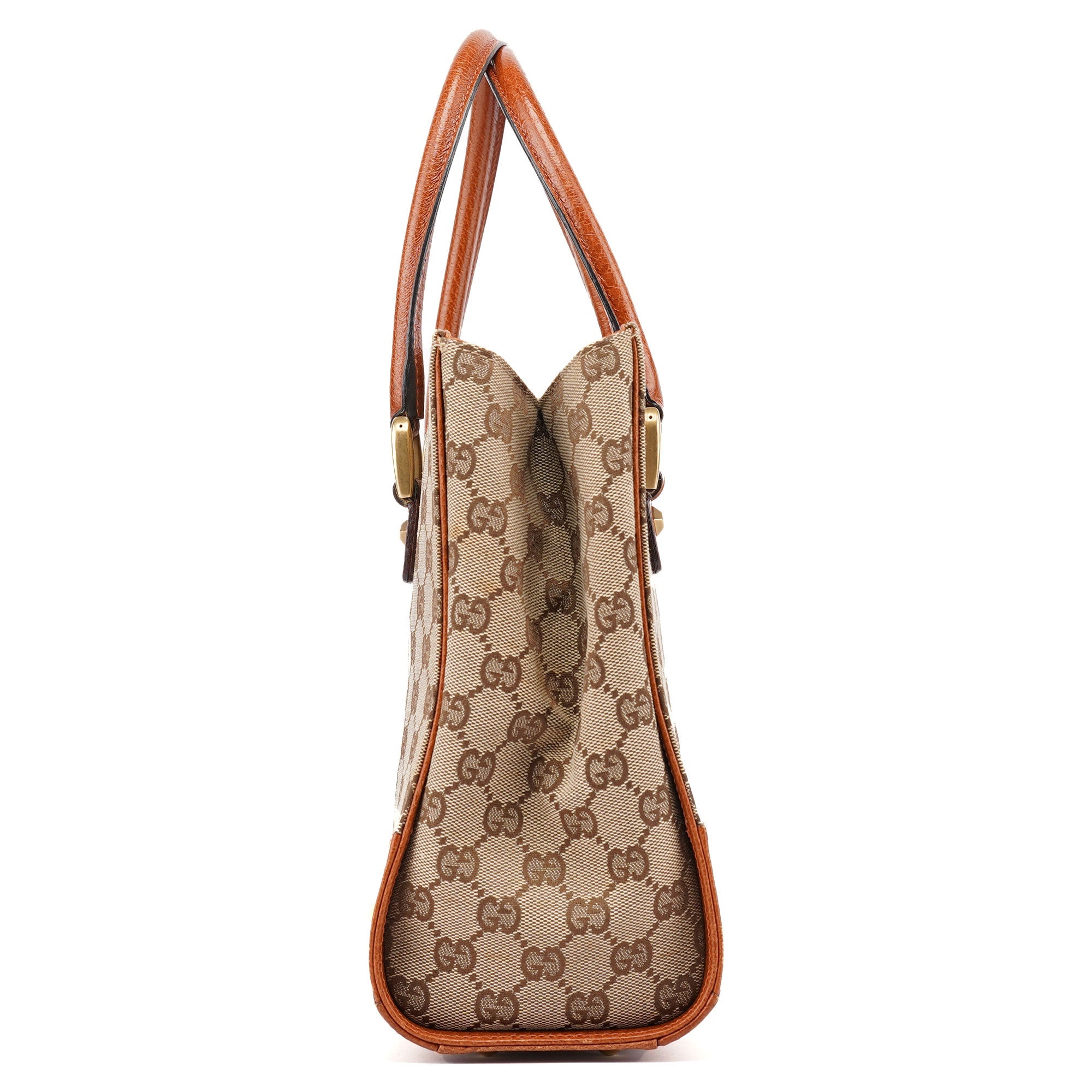 Gucci 120895 Beige Brown GG Tote Bag