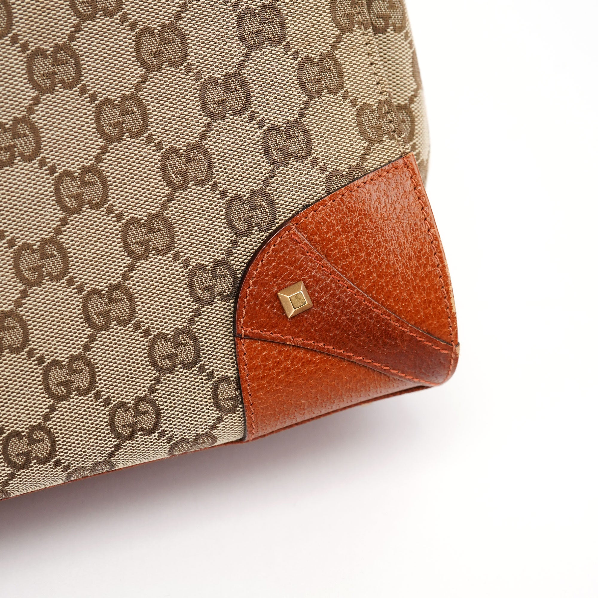 Gucci 120895 Beige Brown GG Tote Bag