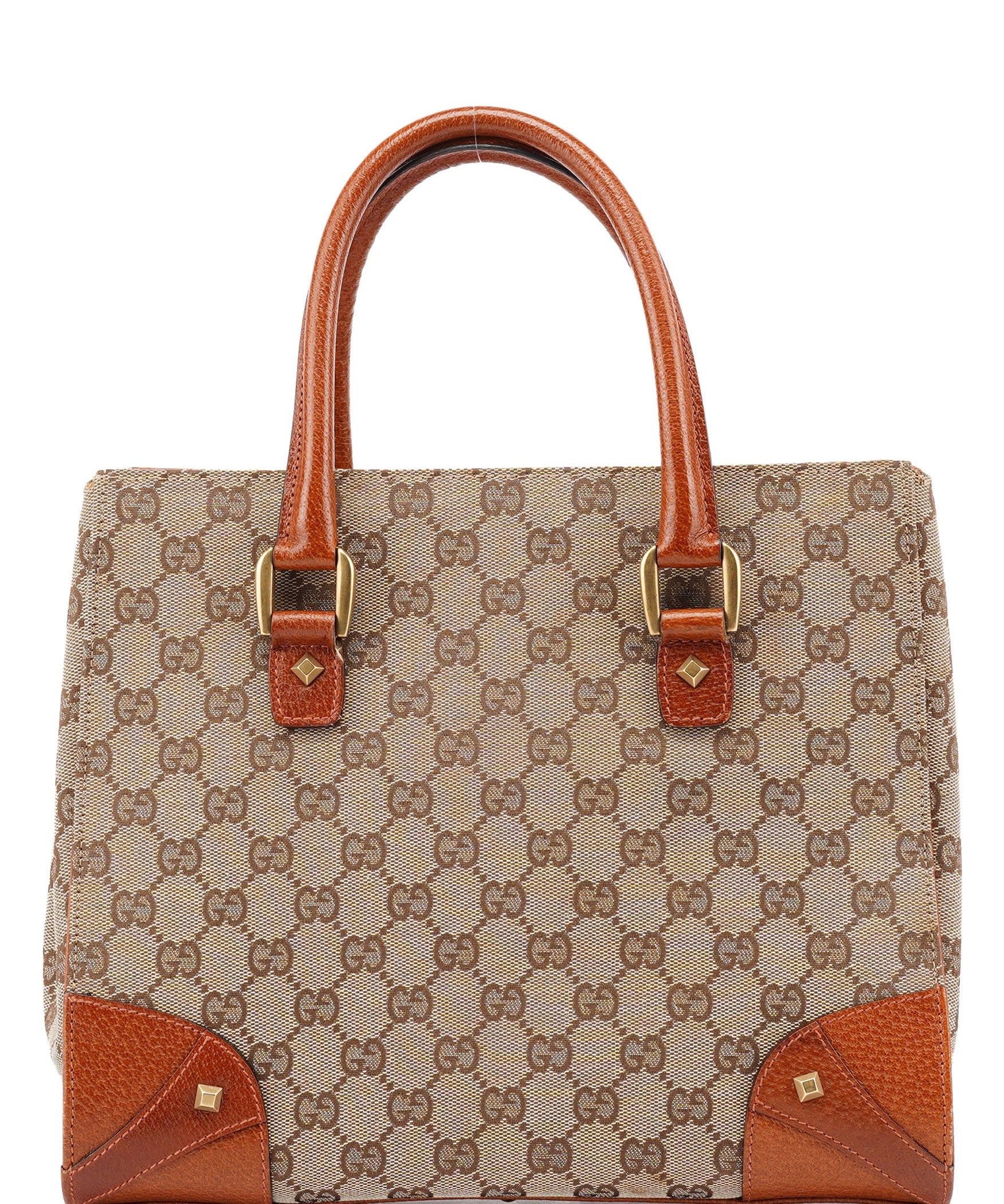 Gucci 120895 Beige Brown GG Tote Bag