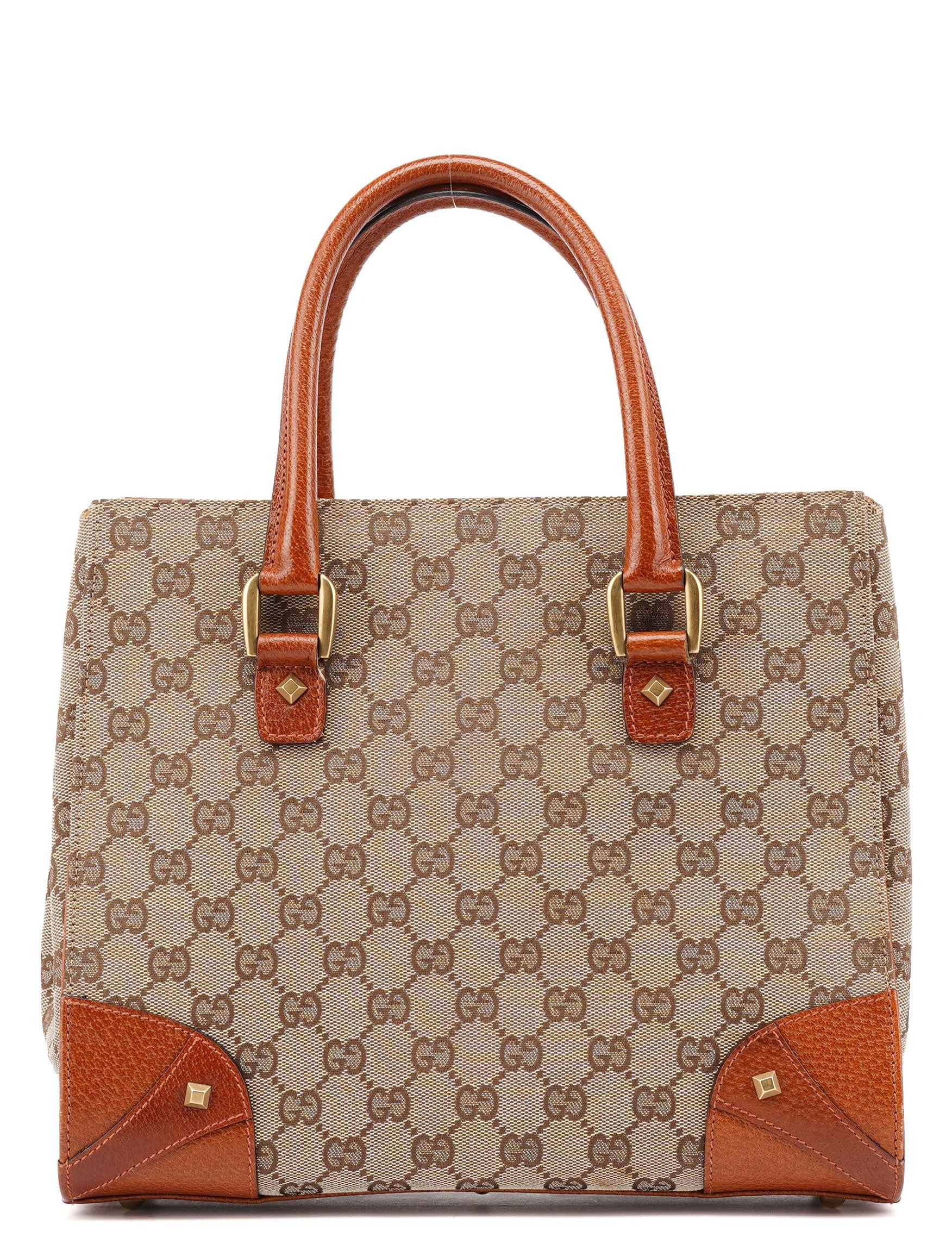 Gucci 120895 Beige Brown GG Tote Bag