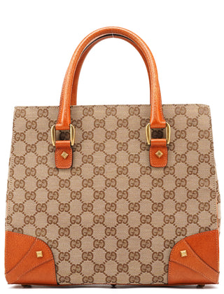 Gucci 120895 Beige Light Brown GG Canvas Tote Bag