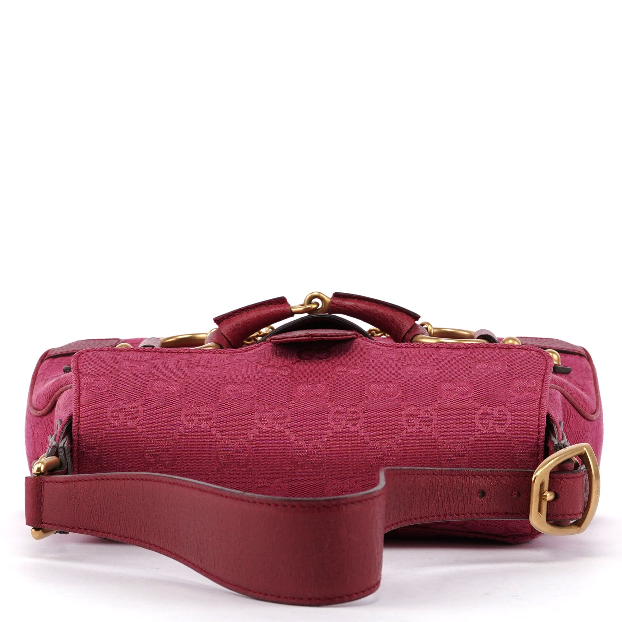 Gucci 120984 Pink GG Horsebit Shoulder Bag