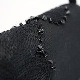 Gucci 123247 Black Canvas Lizard Bamboo Shoulder Bag