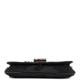 Gucci 123247 Black Canvas Lizard Bamboo Shoulder Bag