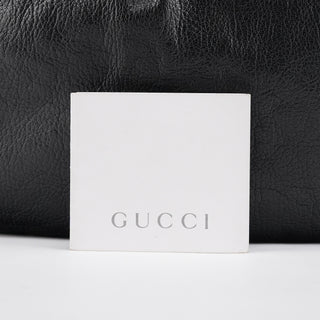 Gucci 124 293 Black Leather Bamboo Handle Shoulder Bag