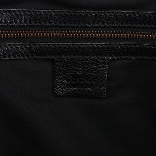 Gucci 124 293 Black Leather Bamboo Handle Shoulder Bag