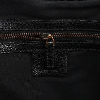 Gucci 124 293 Black Leather Bamboo Handle Shoulder Bag
