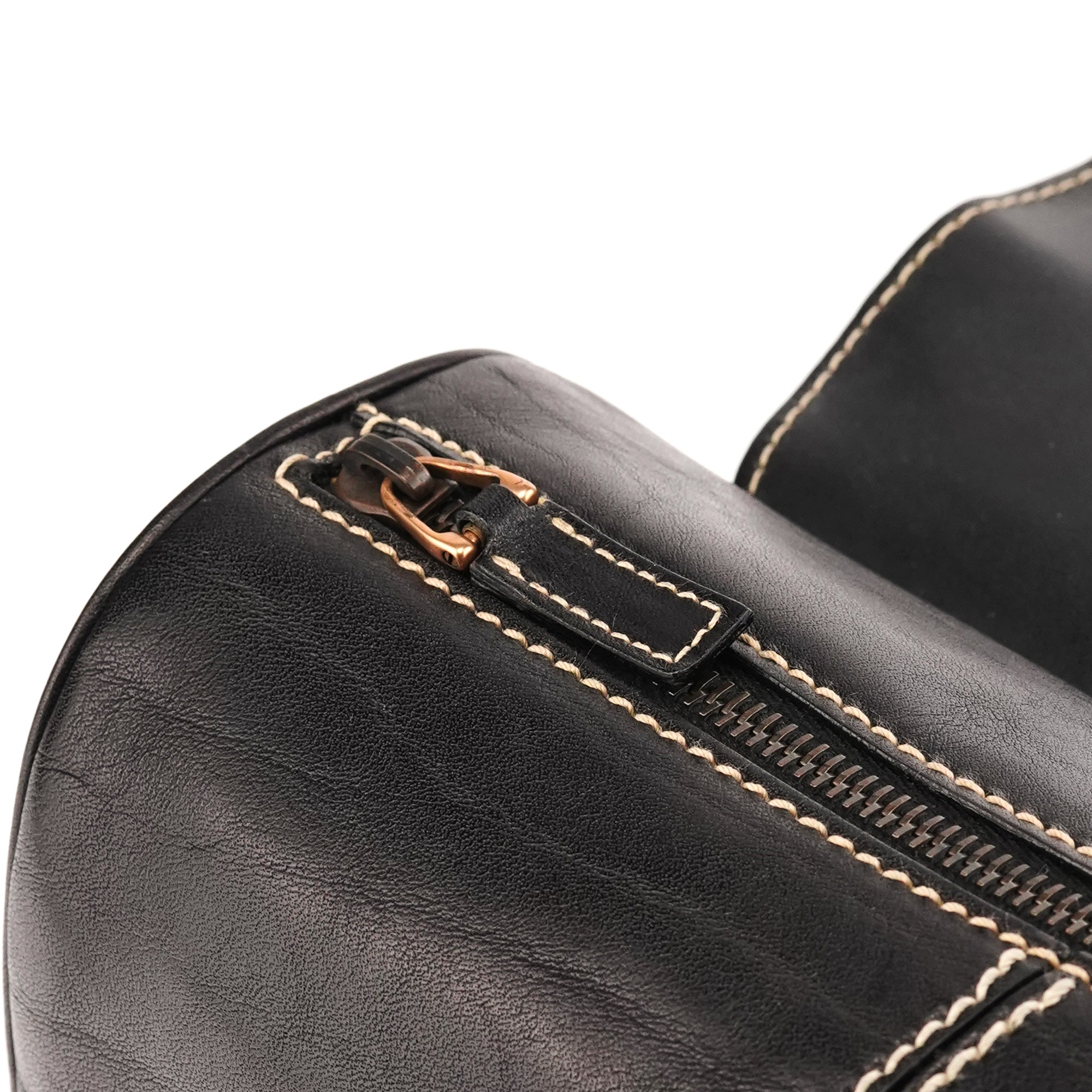 Gucci 124245 GG bowlingtas van zwart kalfsleer