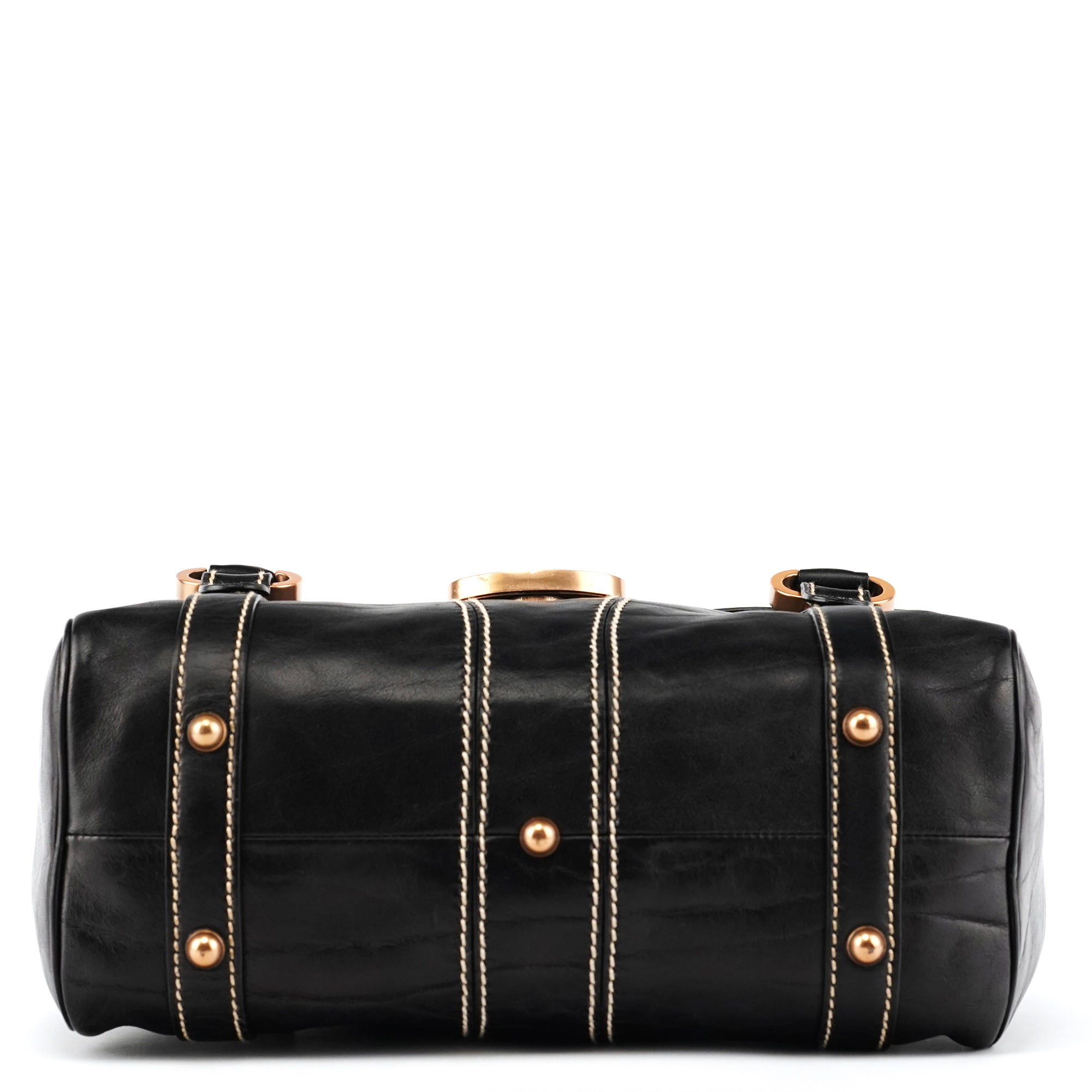 Gucci 124245 GG bowlingtas van zwart kalfsleer