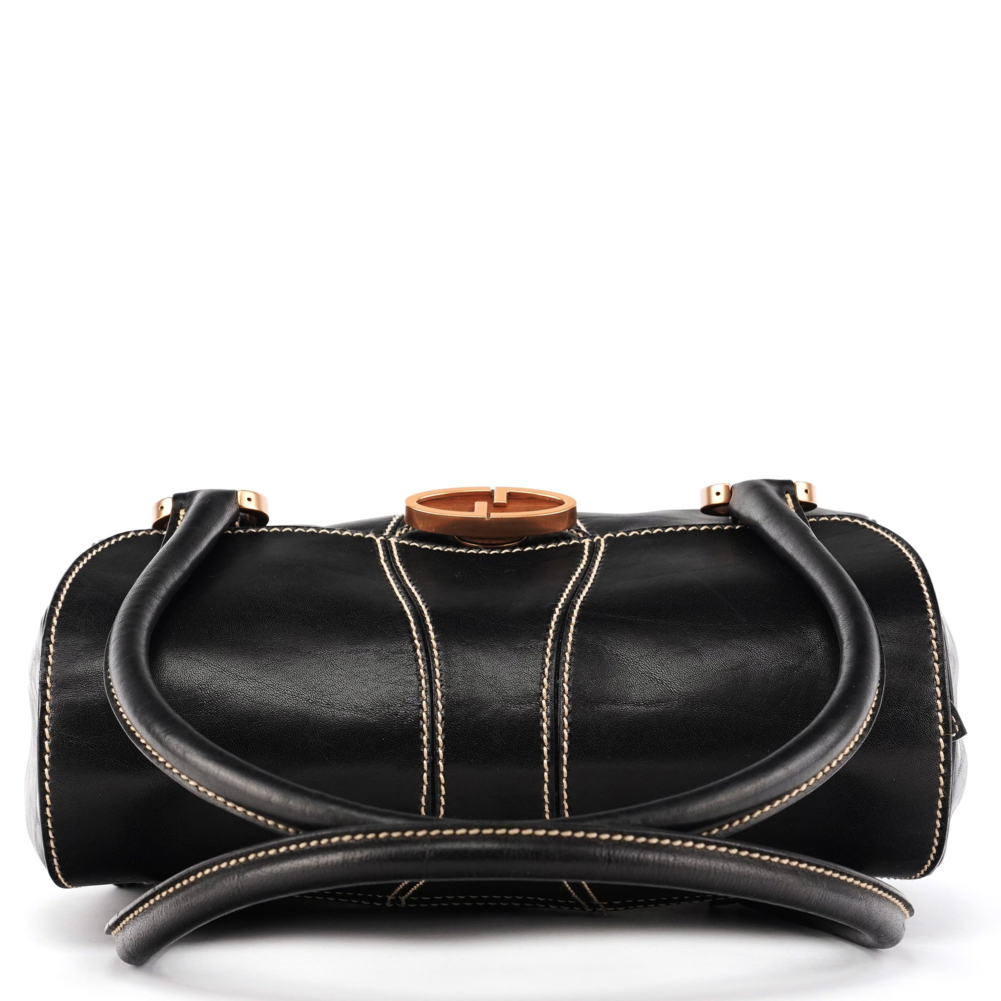 Gucci 124245 GG bowlingtas van zwart kalfsleer