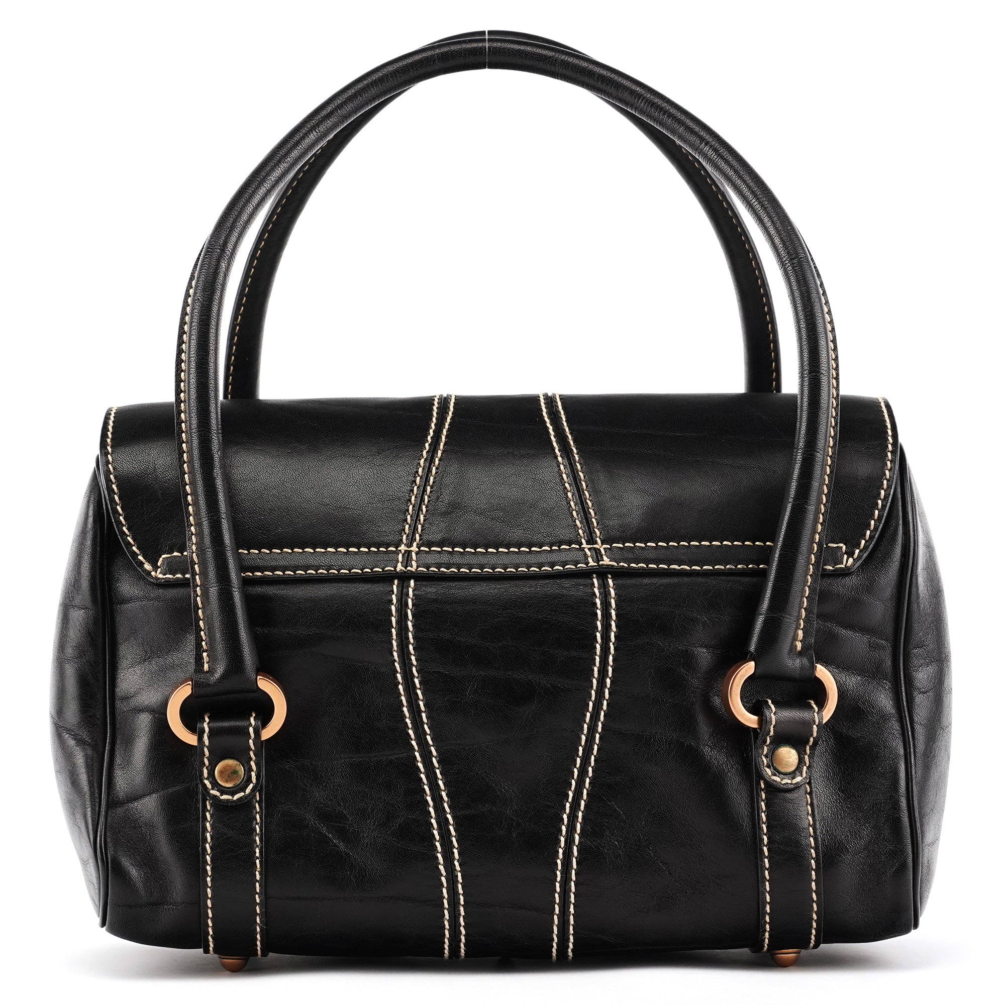 Gucci 124245 GG bowlingtas van zwart kalfsleer