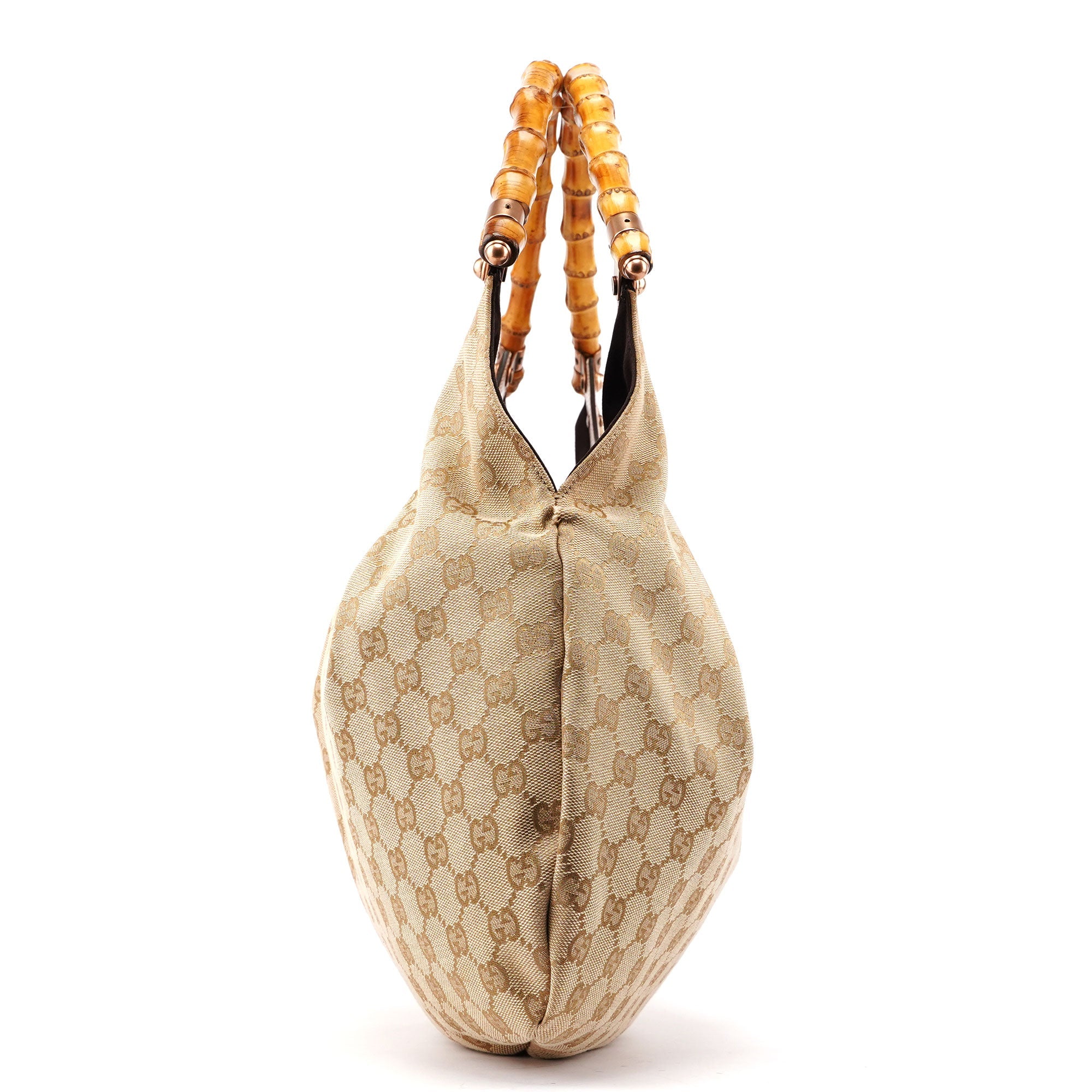 Gucci 124293 Beige GG Bamboo Dual Handle Bag