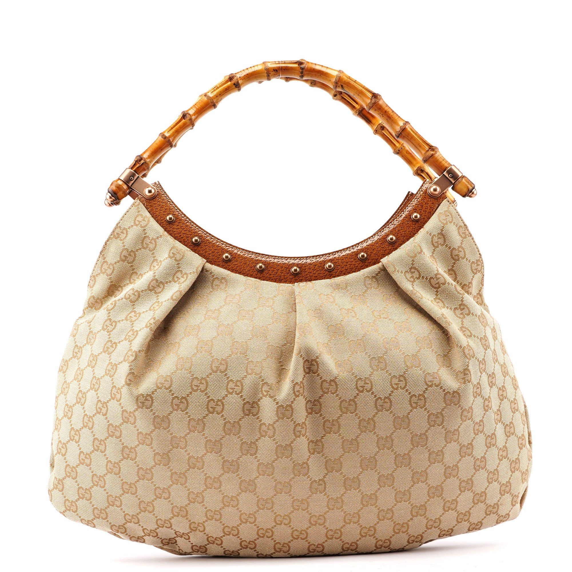 Gucci 124293 Beige GG Bamboo Dual Handle Bag