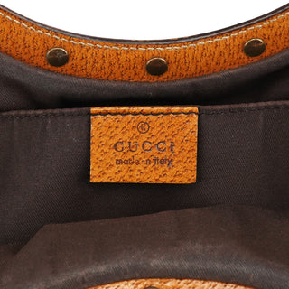 Gucci 124297 Beige GG Canvas Bamboo Shoulder Bag