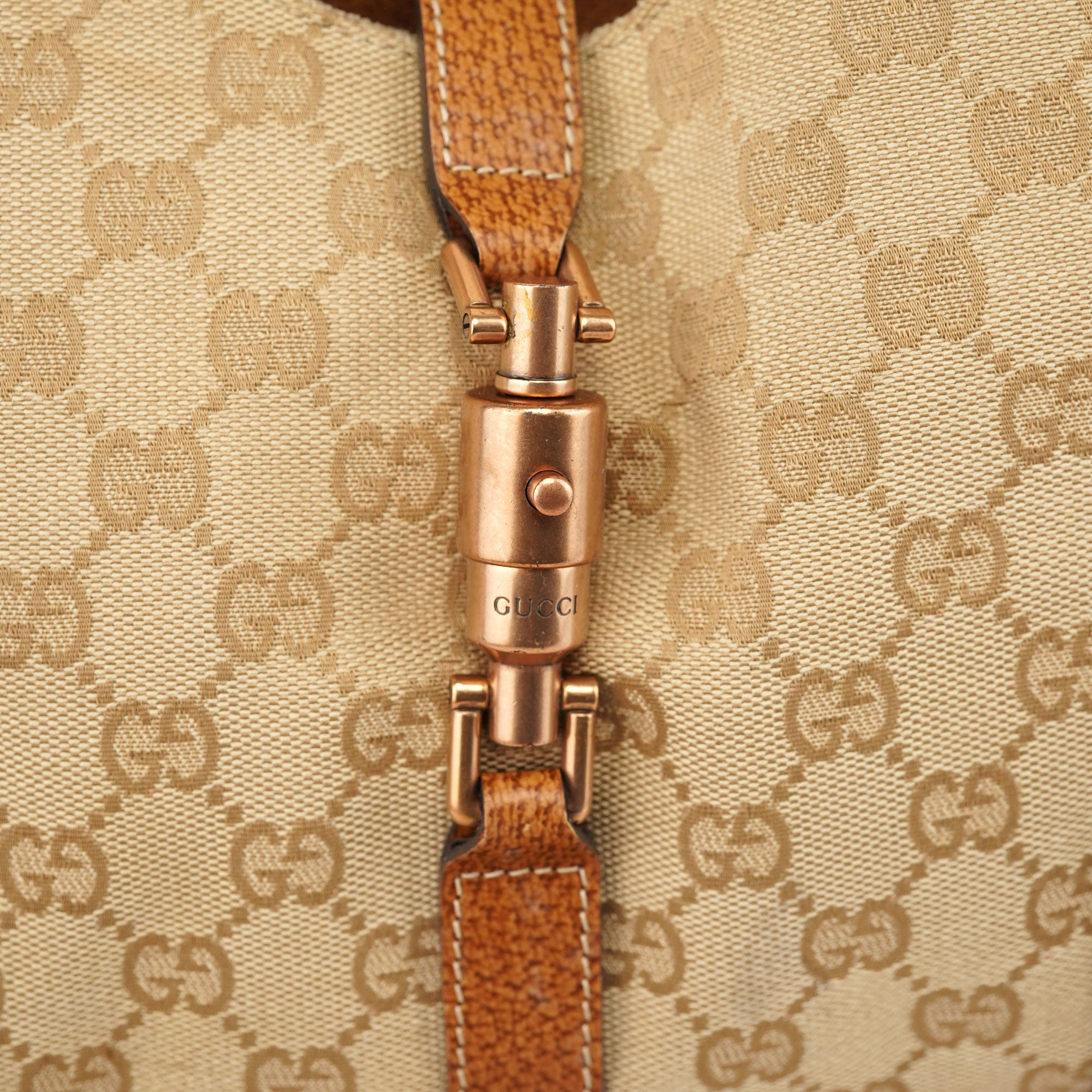 Gucci 124407 Beige GG Jackie Shoulder Bag