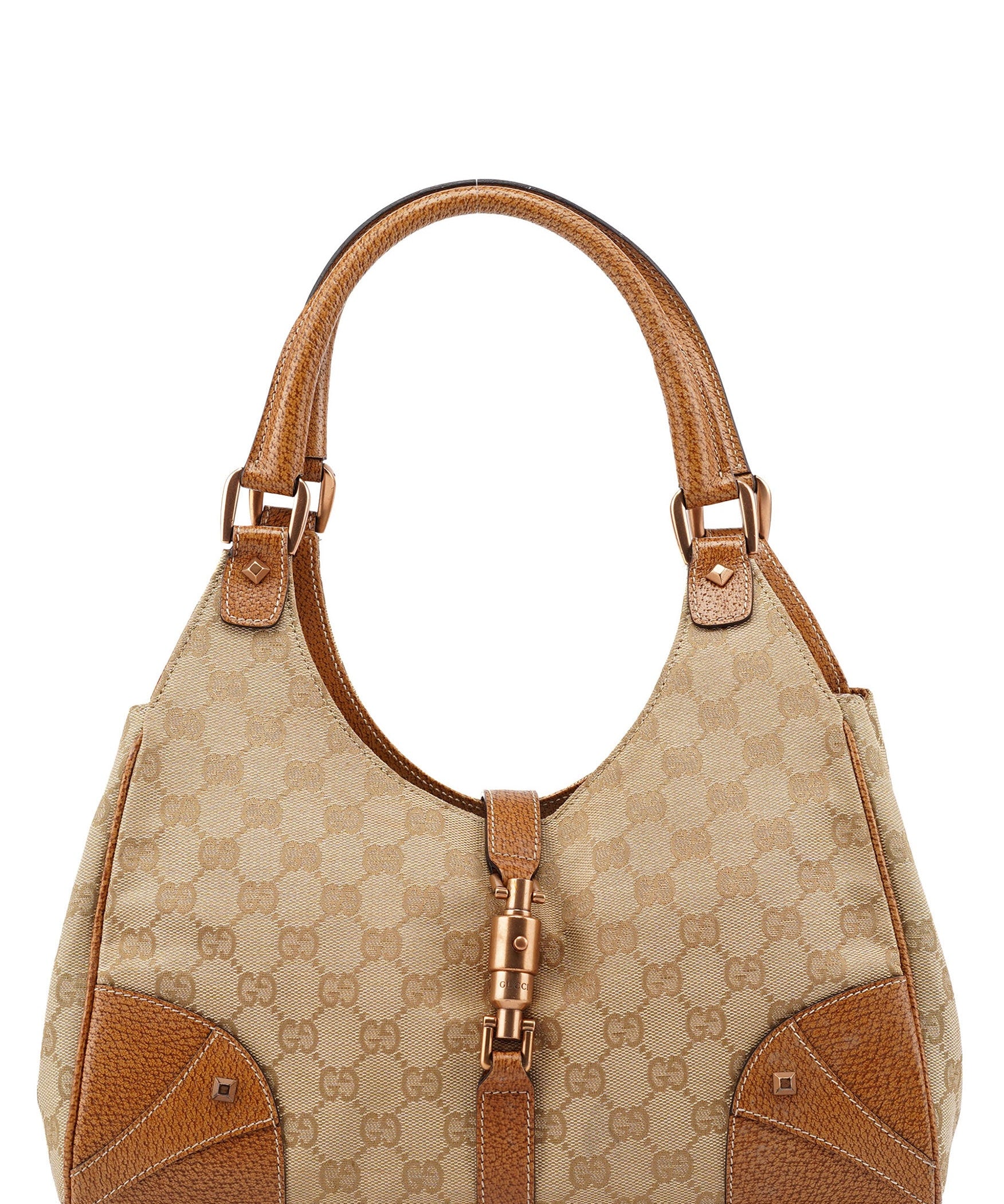 Gucci 124407 Beige GG Jackie Shoulder Bag