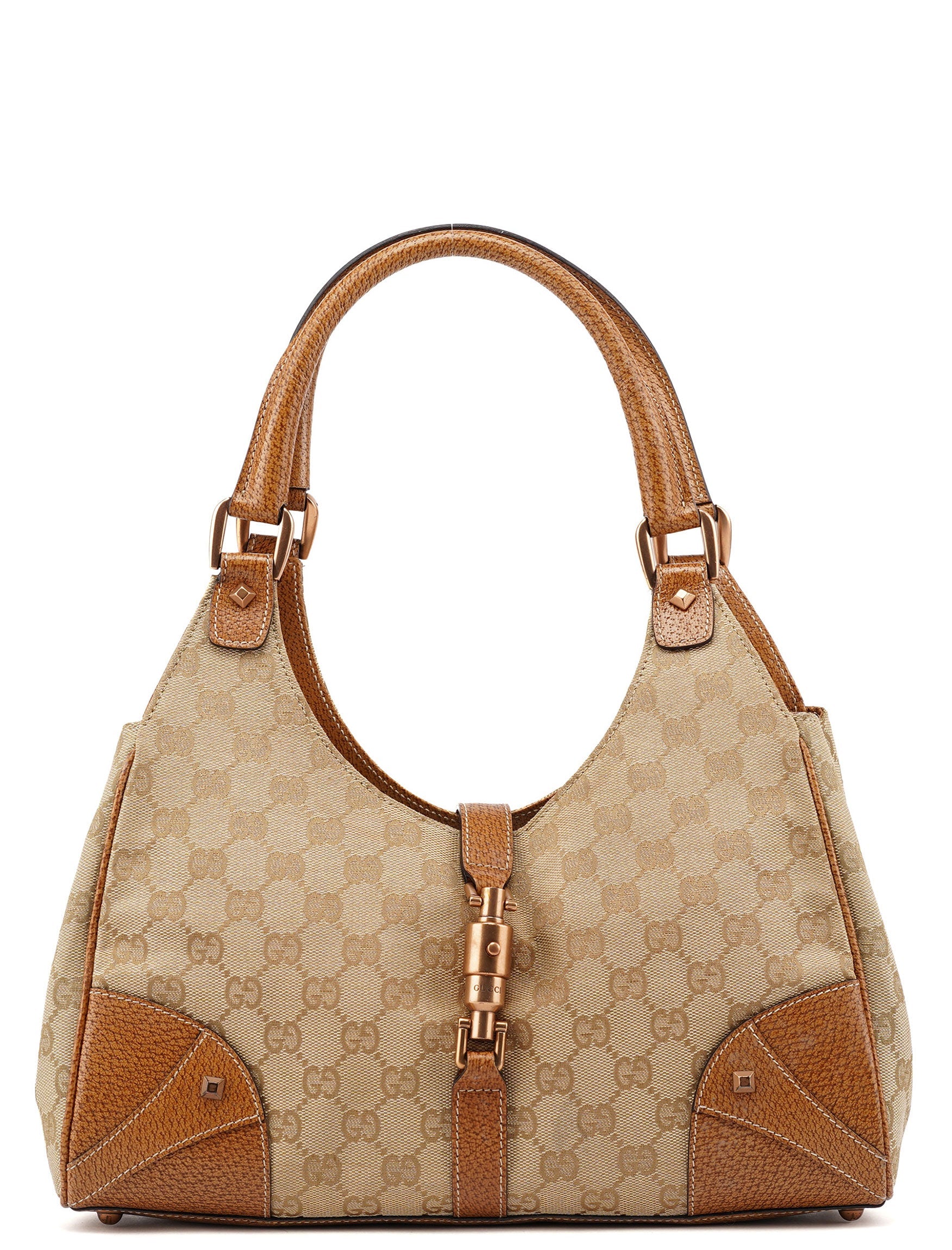 Gucci 124407 Beige GG Jackie Shoulder Bag