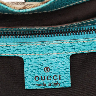Gucci 124407 Beige Turquoise GG Jackie Shoulder Bag