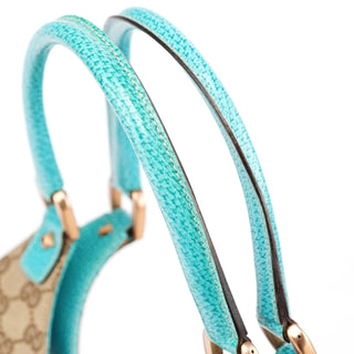Gucci 124407 Beige Turquoise GG Jackie Shoulder Bag