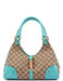 Gucci 124407 Beige Turquoise GG Jackie Shoulder Bag