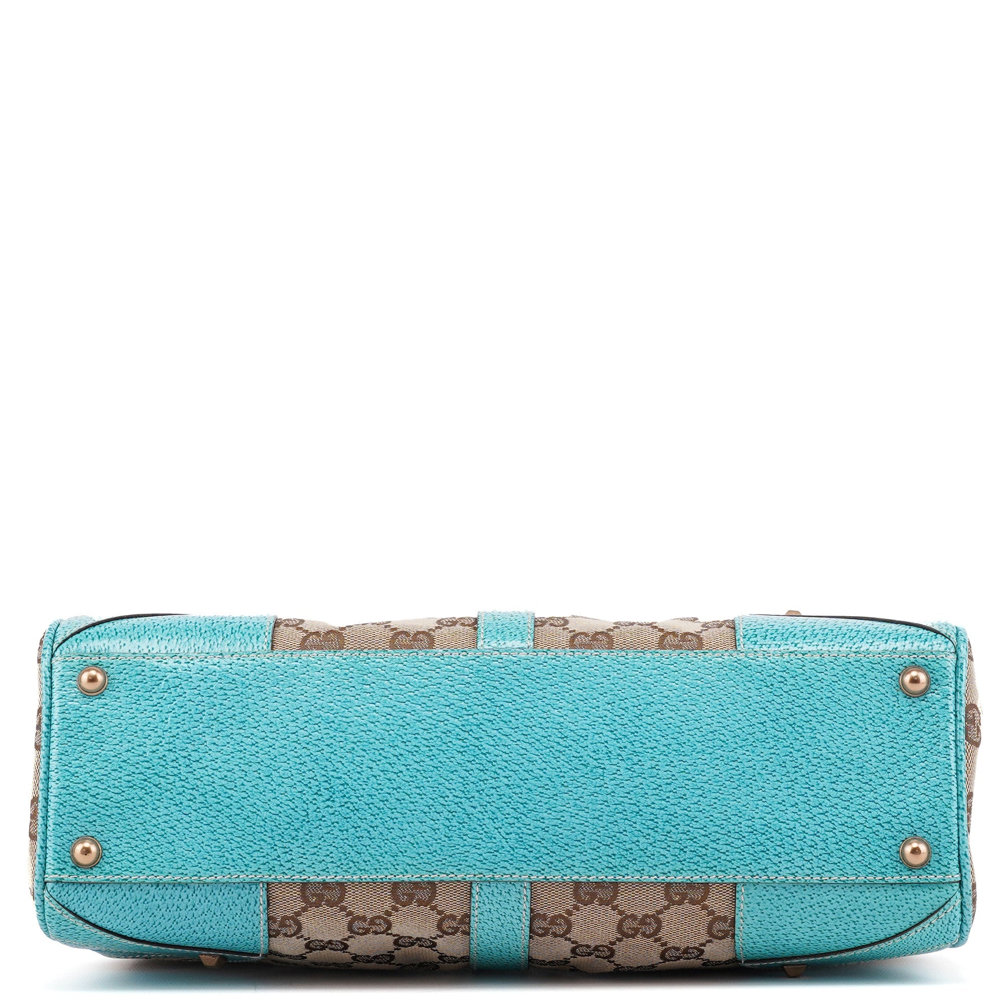 Gucci 124407 Beige Turquoise GG Jackie Shoulder Bag