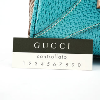 Gucci 124407 Beige Turquoise GG Jackie Shoulder Bag