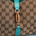 Gucci 124407 Beige Turquoise GG Jackie Shoulder Bag