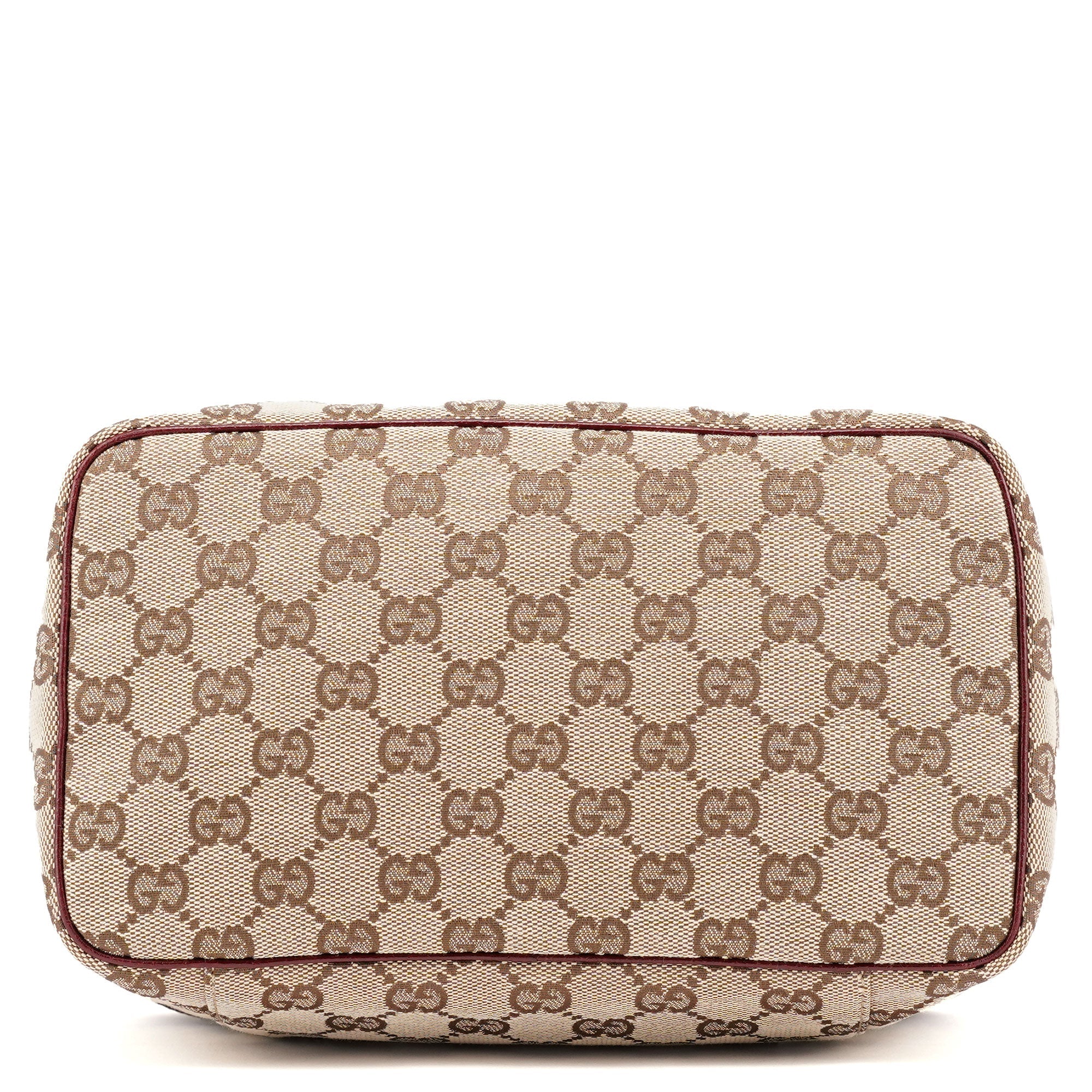 Gucci 124540 Beige Burgundy GG Vanity Bag