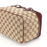 Gucci 124540 Beige Burgundy GG Vanity Bag