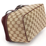 Gucci 124540 Beige Burgundy GG Vanity Bag