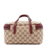 Gucci 124540 Beige Burgundy GG Vanity Bag