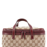Gucci 124540 Beige Burgundy GG Vanity Bag