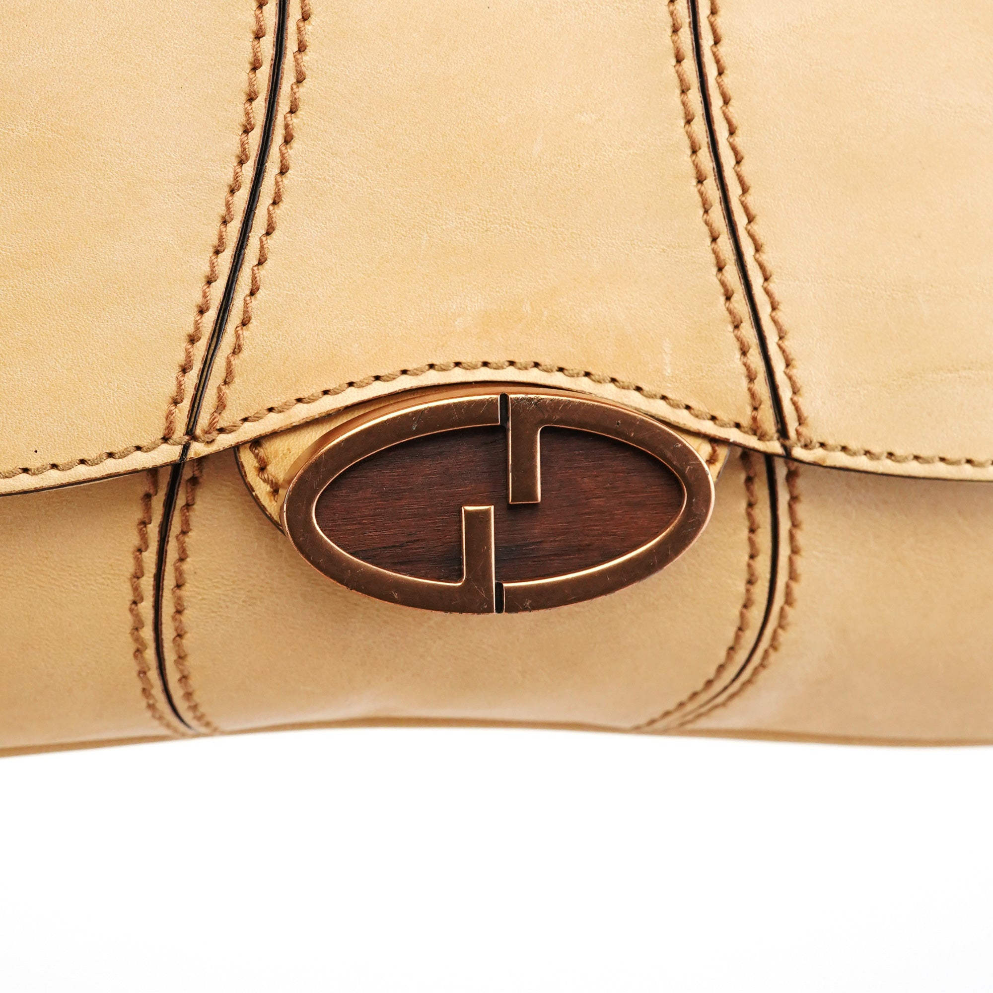 Gucci 124824 Sac porté épaule GG en cuir beige