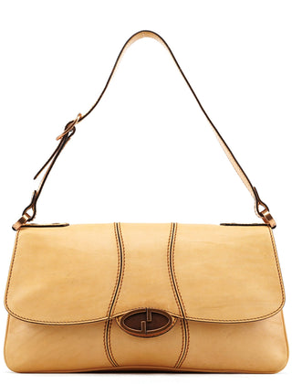 Gucci 124824 Beige GG Leather Shoulder Bag