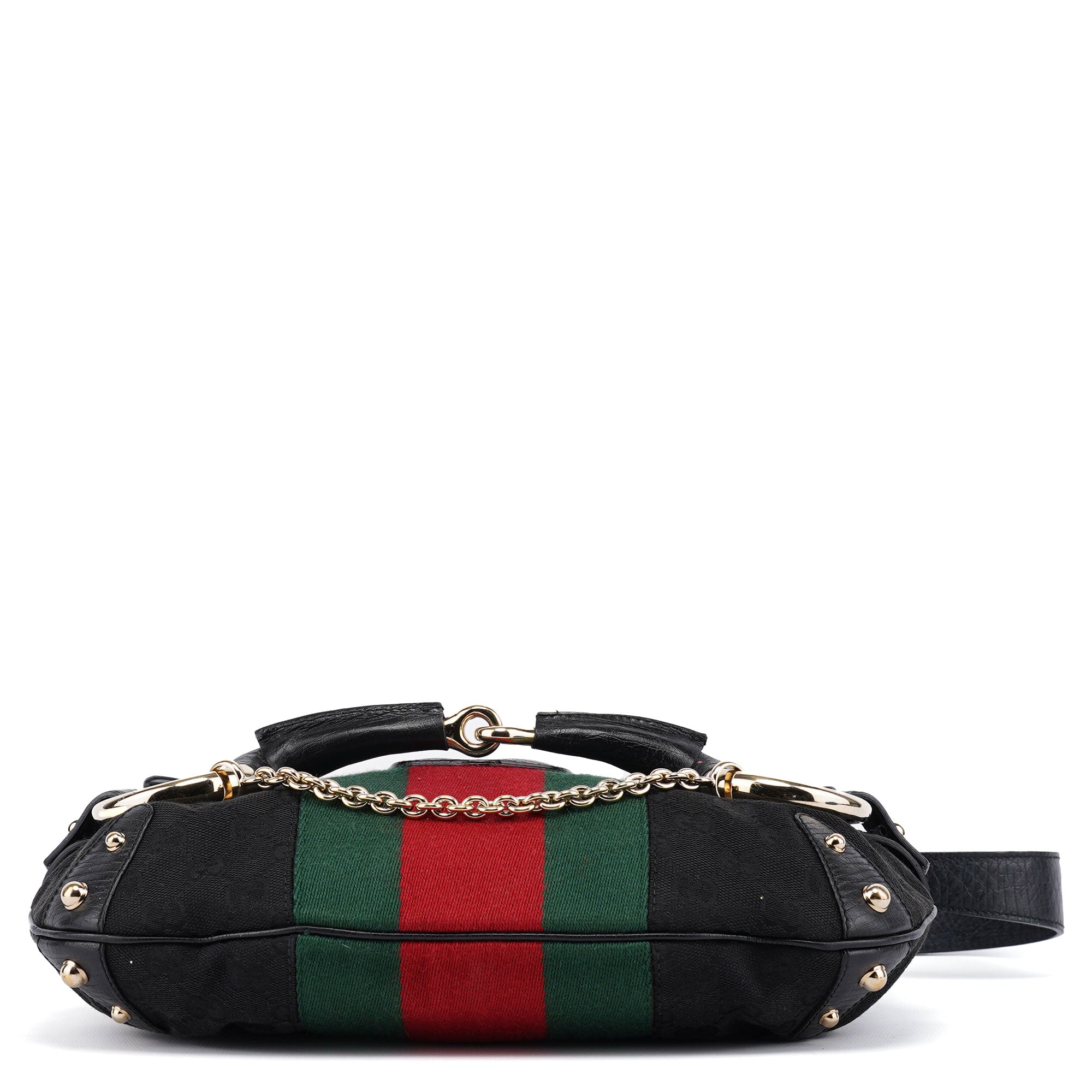 Gucci 131096 Black GG Horsebit Shoulder Bag