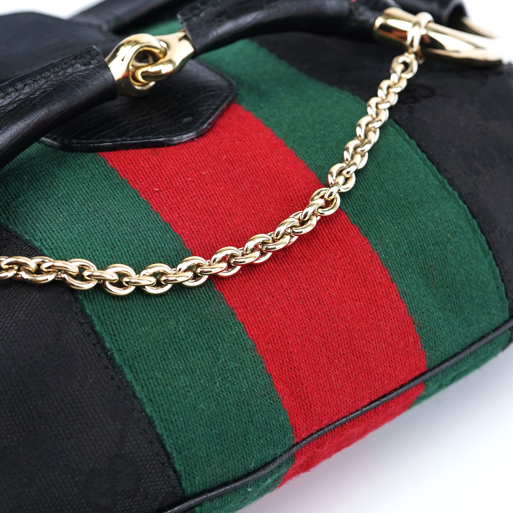 Gucci 131096 Black GG Horsebit Shoulder Bag