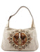 Gucci 140040 Beige Canvas Sequin Jackie Shoulder Bag