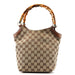 Gucci 140203 Beige GG Bamboo Tote Bag