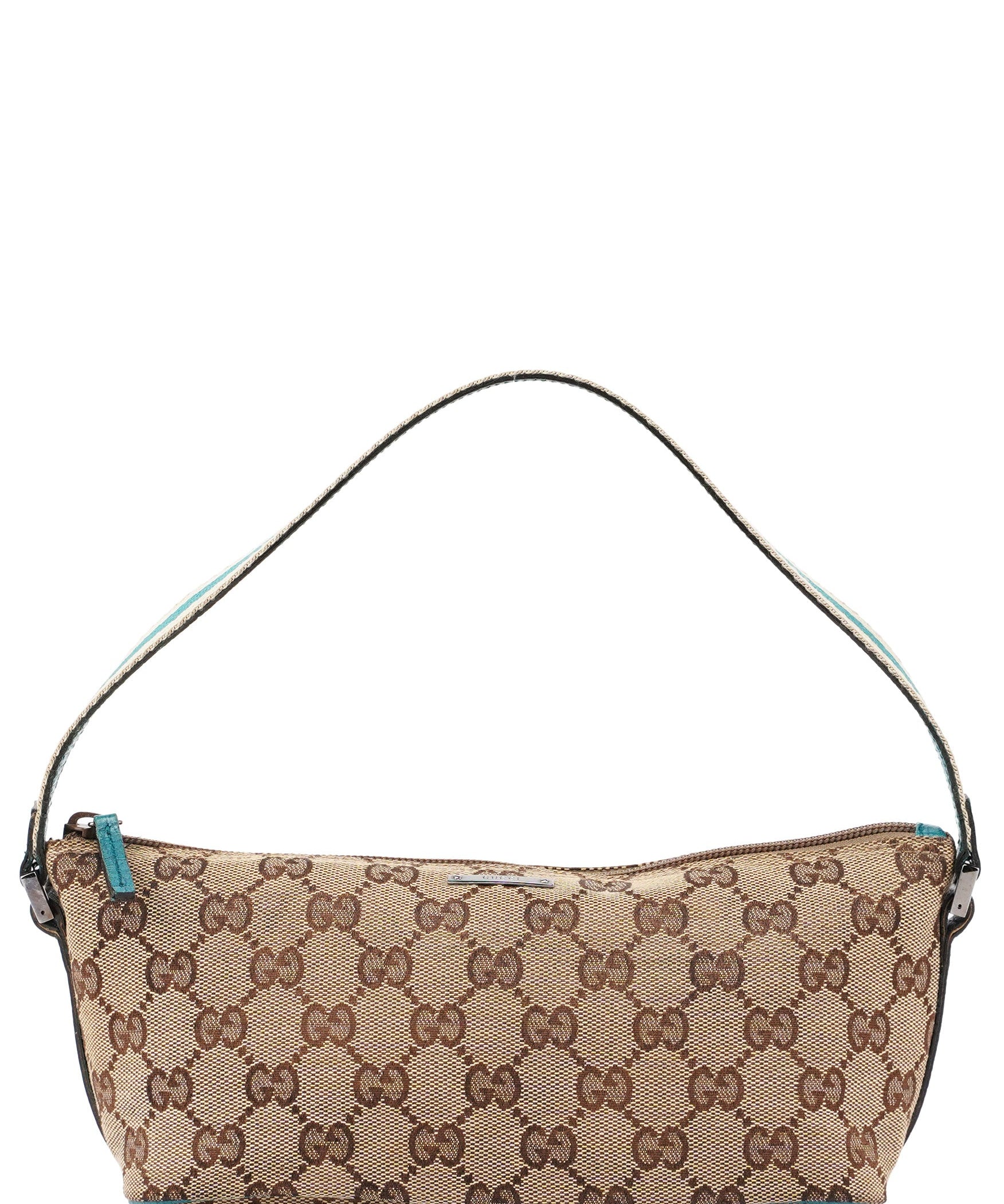 Gucci 141809 Beige Blue GG Boat Pochette