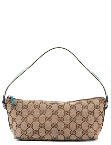 Gucci 141809 Beige Blue GG Boat Pochette