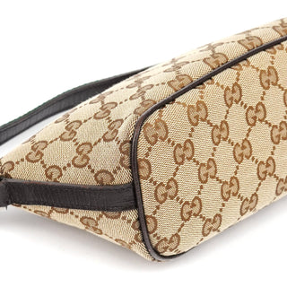 Gucci 141809 Beige Brown GG Boat Pochette